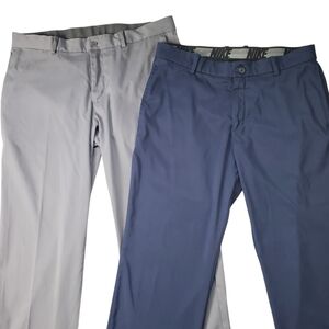 (2)Nike Dri-Fit Mens 33x30 Pants, Gray Golf Standard Fit & Navy Reg